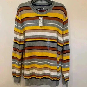 Mens Club Room Novelty Stripped Sweater XL NWT -B3